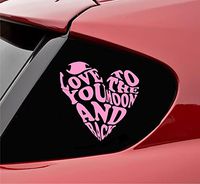 Slap-Art I Love You to The Moon and Back Vinyl Decal Sticker (Soft Pink)