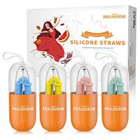 Reusable Silicone Collapsible Straws Food-Grade Drinking Straws 7.87 Inch