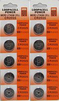 Loopacell Lithium Battery CR2025-10 Pcs Pack - 2 Blisters 3V Lithium Button Cell
