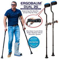 Ergobaum Dual Ergonomic Underarm Crutches (1 Pair) of Double-Function Shock Absorber Underarm Crutches with Arm Support