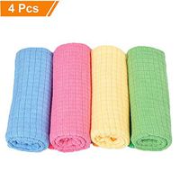Microfiber Cleaning Cloth Towels - Super Absorbent Kitchen Dish Cloths Cleansing Towel Dust, Car, Window, Glass Cup Soft Wiping Cleansing Cloth for Home Household 12" x 15.8" (4 Packs, 4 Colors)