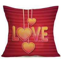 pan hui Happy Valentine's Day Decorative Pillow Covers Love Heart Series Square Cushion Cases for Sofa Bedroom