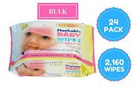 Flushable Wipes For Babies, Adults And Household Use 90 CT Pack Of 24 Total Of 2,160 Wipes