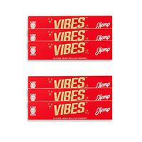 Vibes Rolling Paper King Size Booklet 33pc, Made from Natural Hemp Paper and Arabic Gum with Chlorine Free Technology- 6 Pack of Hemp Papers
