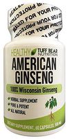 TUFF BEAR American Wisconsin Ginseng Capsules, 500mg 60 Capsules