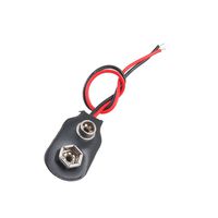 uxcell 3 Pcs I Type Faux Leather Shell 9V 9 Volt Battery Clip Connector Cable