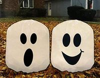 Halloween Ghost Lawn Leaf Bags - Outdoor Fall Yard Decoration - Pack of 2