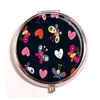 LCTCKP Cute butterflies & hearts Custom Fashion Hot Round Pill Box Decorative Metal Western Medicine Tablet Container Box