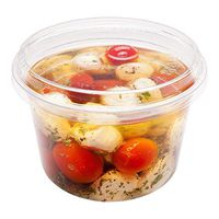 Basic Nature 16 oz Round Clear Plastic Deli Container - Compostable - 4 3/4" x 4 3/4" x 3" - 50 count box - Restaurantware