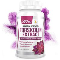PREMIUM FORSKOLIN EXTRACT, 500mg - 60 Capsules w/ 20% Standardized Forskolin, Non-GMO & Gluten Free, Appetite Suppressant, MAX Strength Belly Fat Burner, Carb Blocker, Weight Loss Supplement. USA Made