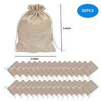 30 pc Burlap Gift Bags Drawstring Jute Sack Candy Bags DIY Wedding Hessian Linen Jewelry Pouches Christmas Party Favors (30 pcs)