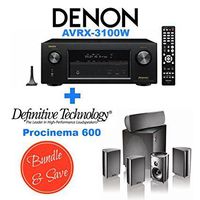 Denon AVR-X3100W 7.2 Channel Full 4K Ultra HD A/V Receiver with Bluetooth and Wi-Fi + Definitive Technology ProCinema 600 5.1 Speaker System Bundle