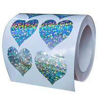 Well Tile Glitter Heart Shape Stickers Sparkly - 1.1" 500 Labels Per Roll - Valentine's Day Love Decorative Sticker for Scrapbooking Party Favors Teacher Supplies