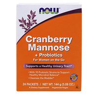 NOW Supplements, Cranberry Mannose + Probiotics with a blend of 10 Probiotic Bacterial Strains, 24/Box