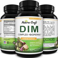 DIM Supplement with BioPerine and Broccoli Extract Natural Hormone Balance Support for Women and Men Non-GMO 150 mg Diindolylmethane Pills by Natures Craft 60 Vegetarian Capsules