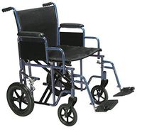 Drive Medical Bariatric Steel Transport Chair, Blue