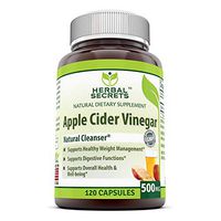 Herbal Secrets Apple Cider Vinegar 500 mg 120 Capsules *Supports Healthy Weight Management *Supports Digestive Functions *Supports Overall Health & Well-Being