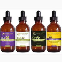 Ultimate C60 Combo - Organic, Ultra Pure, No Solvent Fullerene Carbon - Antioxidant, Energy and Brain Power - 4 Oz / 119 Ml Amber Bottles - Avocado, Hempseed, MCT and Olive Oil