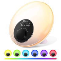 Tekjoy Wake Up Light Sunrise Alarm Clock LED Digital Wakeup Alarm with Sunrise and Sunset Simulation, FM Radio, Sleep-Aid Function, 7 Color Lights, Snooze Function, Night Light for Kids & Adults