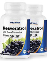 Nutricost Resveratrol 500mg; 120 Vegetable Capsules - 50% Trans-Resveratrol (2 Bottles)