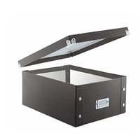 Cardboard Media Storage Box, CD/DVD Storage Box, Keep Your CD, DVD & PC Or Playstation Games Organized & Easy to Find, Lidded Box, Double Wide, Black & Ebook Home Decor