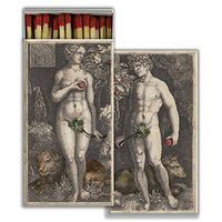 HomArt Large Decorative Adam & Eve Candle and Fireplace Wood Matches (Set of 3)