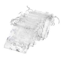 Tovip Wholesale 100PCS Organza Bag Butterfly Design Wedding Pouches Jewelry Packaging Bags (White, 3.5x4.5 (9x12cm))