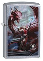 Zippo Lighter: Anne Stokes Sorceress and Dragon - Street Chrome 79275