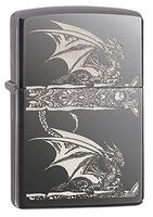 Zippo Anne Stokes Gothic Dragon Pocket Lighter, Black Ice