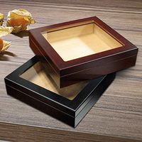 Center Gifts Personalized 20 Count Cherry Glass Top Cigar Humidor with Humidifier