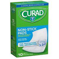 Curad Non-Stick Pads, 2 X 3 Inches, 10-Count  (Pack of 6)