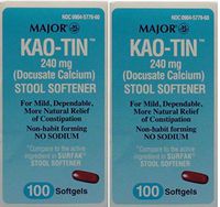 Docusate Calcium 240 MG Stool Softener Softgels Generic for Surfak 100 Softgels Per Bottle Pack of 2 Bottles