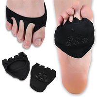 Forefoot Support Cushion Anti-slip Sweatproof Half Insoles Feet Pad Pain Relief Socks (Black)