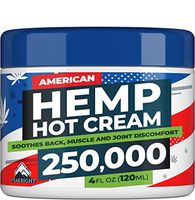 Hemp Cream for Pain Relief 4 OZ - 250,000 Strength Hemp Oil - Made in USA - Natural Treatment for Joint, Muscle, Sciatica & Back Pain Relief - Hot Cream with Menthol & Eucalyptus