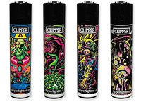 4 Clipper Psychedelic 5 Reusable Limited Edition Lighters