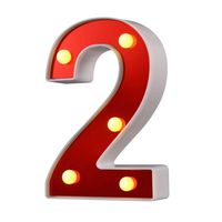 Samapet 2 LED Marquee Letter Lights 26 Alphabet Red Pleasent Indoor Bright Night Lights Sign for Wedding Birthday Party Battery Powered Christmas Night Light Lamp Home Bar Decoration