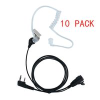 Klykon Covert Acoustic Tube Earpiece Headset Mic PTT for BaoFeng Kenwood WouXun PuXing Linton Two Way Radio Walkie Talkie UV-5R BF-888s uv-82hp tk 3230 (10 Packs)
