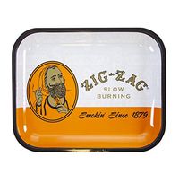 Zig Zag 14 inch x 11 inch Metal Rolling Tray - Classic Orange Color + Beamer Smoke Sticker…
