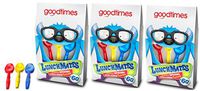 Goodtimes LunchMates Colorful Red,Yellow, And Blue Disposable Plastic 4 3/4 Mini Kids Spoons 60 Pack Box (3)