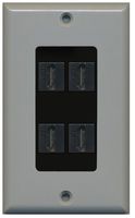 RiteAV - 4 Port HDMI 2.0 Decorative Wall Plate (Gray & Black)