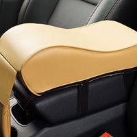 Car Armrest Cushions Car Center Consoles PU Leather Memory Cotton Car Arm Rest Covers Box Pad Head Neck Rest Pillow Pad for Car Motor Auto Vehicle(1pc,Beige)