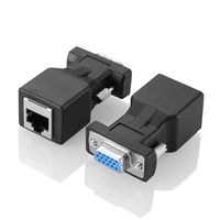 Male and Female VGA Port to RJ45 Network Port Adapter, for Extend Transmission Distance of VGA Devices