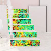Stair Decoration Stickers Furniture Staircase Art Stickers Decals Home Décor Accents for Floor (H)