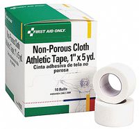 Athletic Tape, White, 1 in. W, 5 in. L, PK10