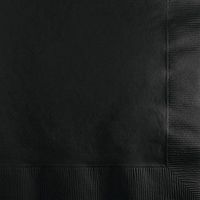Club Pack of 600 Premium 2 Ply Jet Black Disposable Beverage Napkins 4.5"