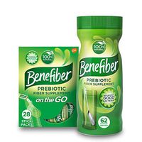 Benefiber Daily Prebiotic Dietary Fiber Supplement Powder Stick Packs, 28 Sticks, 3.92 Ounces Each and Benefiber Daily Prebiotic Dietary Fiber Supplement Powder, 62 Servings / 8.7 Ounces
