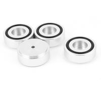 uxcell 4 Pcs 44x17mm Aluminum CD PC Speaker Amplifier Feet Foot Pads