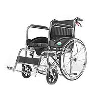 LS Wheelchair, Elderly Disabled Person, Manual Manual Steel Wheelchair, Sitting and Folding Portable Care