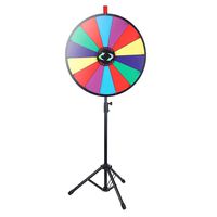 WinSpin 24" Color Prize Wheel Fortune w Folding Tripod Floor Stand Carnival Spinnig Game