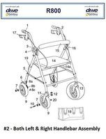 Drive R800/R900"Left & Right" Handlebar Assembly - Fits R800 & R900 Model - Both Sides